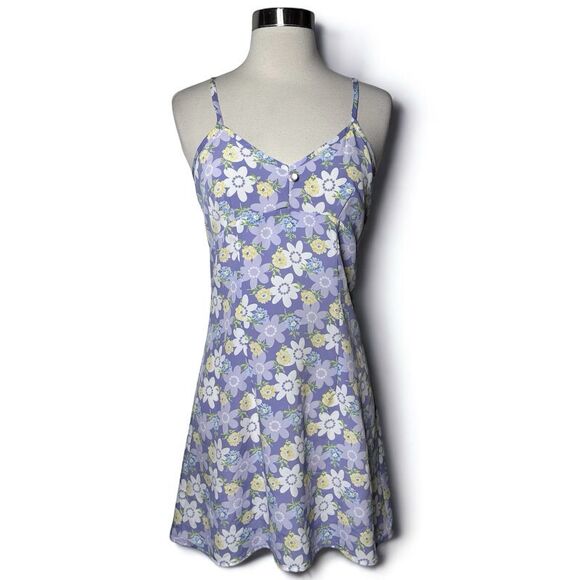 VTG Y2K Babydoll Dress Size 7 90s Pastel Floral Fairy Grunge Twee Mini Clueless - Picture 1 of 13